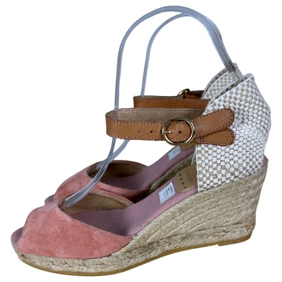 Kanna Made in Spain Pink Leather Espadrille Wedge Heel EU 36 US 6 NEW with Tags - Picture 4 of 7